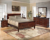 Alisdair Full Sleigh Bed with 2 Nightstands in Reddish Brown from Ashley - Luna Furniture