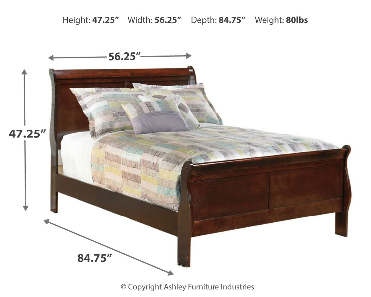 Alisdair Full Sleigh Bed with 2 Nightstands in Reddish Brown from Ashley - Luna Furniture