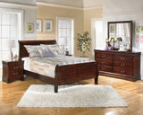 Alisdair Full Sleigh Bed with Mattress in Reddish Brown - PKG000500