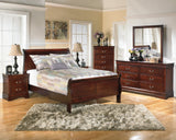 Alisdair Full Sleigh Bed with Mirrored Dresser and 2 Nightstands in Reddish Brown from Ashley - Luna Furniture