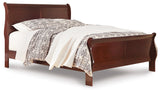 Alisdair Queen Sleigh Bed with 2 Nightstands in Reddish Brown - PKG000506