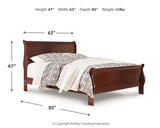 Alisdair Queen Sleigh Bed with 2 Nightstands in Reddish Brown - PKG000506