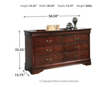 Alisdair Queen Sleigh Bed with Dresser in Reddish Brown from Ashley - Luna Furniture