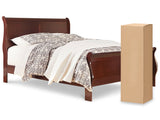 Alisdair Queen Sleigh Bed with Mattress in Reddish Brown from Ashley - Luna Furniture