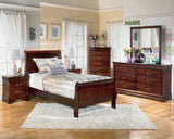 Alisdair Twin Sleigh Bed with Dresser in Reddish Brown - PKG004943