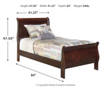 Alisdair Twin Sleigh Bed with Dresser in Reddish Brown - PKG004943