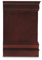 Alisdair Twin Sleigh Bed with Mirrored Dresser and 2 Nightstands in Reddish Brown - PKG004972