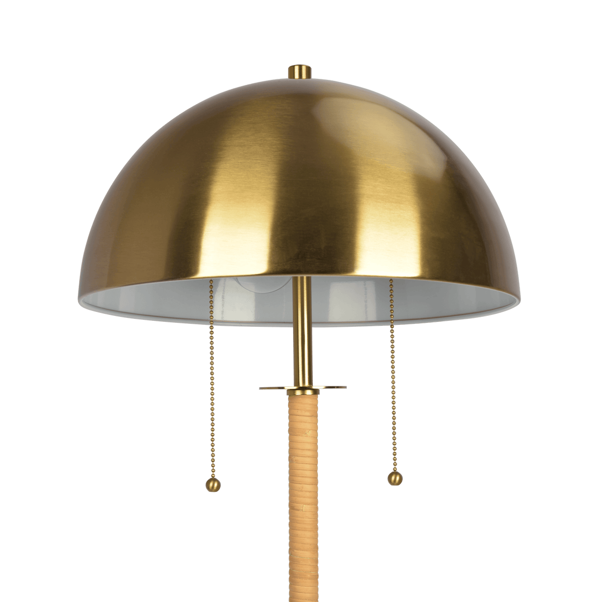 Allure 2-Light Floor Lamp, Gold Brass, Natural Rattan Tube , Double On/Off Pull Chain - FLL03700101