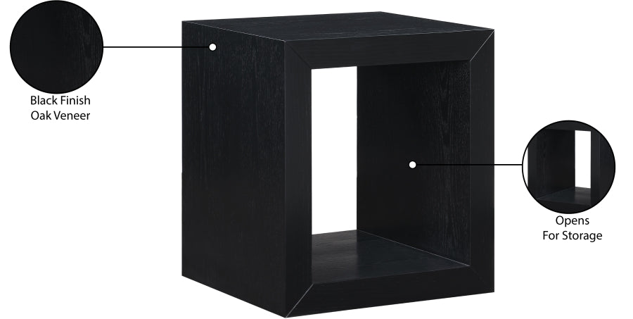 Alma End Table in Black from Meridian - Luna Furniture