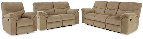 Alphons Sofa, Loveseat and Recliner in Briar - PKG014454