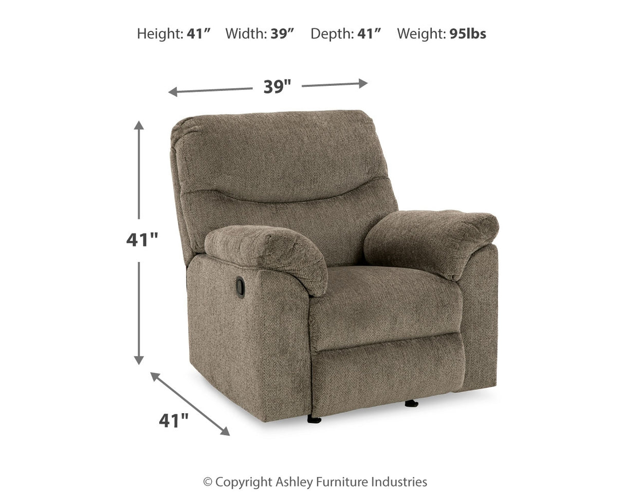 Alphons Sofa, Loveseat and Recliner in Putty - PKG014452