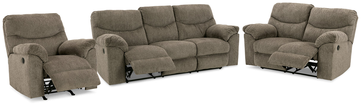 Alphons Sofa, Loveseat and Recliner in Putty - PKG014452