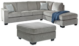 Altari 2-Piece Sectional with Ottoman in Alloy - PKG001812