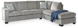 Altari 2-Piece Sectional with Ottoman in Alloy - PKG001812