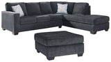 Altari 2-Piece Sectional with Ottoman in Slate - PKG001805