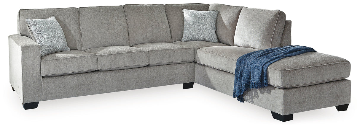 Altari 2-Piece Sleeper Sectional with Ottoman in Alloy - PKG001813