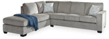 Altari 2-Piece Sleeper Sectional with Ottoman in Alloy - PKG001814