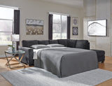 Altari 2-Piece Sleeper Sectional with Ottoman in Slate - PKG001806