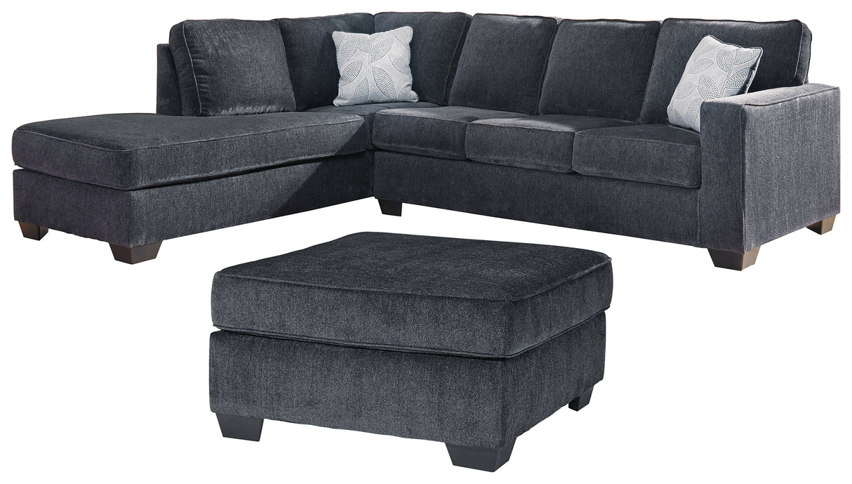 Altari 2-Piece Sleeper Sectional with Ottoman in Slate - PKG001807