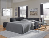 Altari 2-Piece Sleeper Sectional with Ottoman in Slate - PKG001807