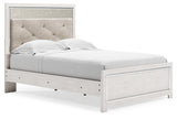 Altyra Full Panel Bed with Mirrored Dresser in White - PKG009455