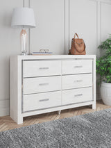 Altyra King Bookcase Headboard Bed with Dresser in White - PKG009484