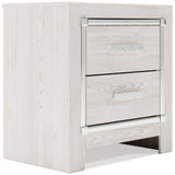 Altyra King Bookcase Headboard Bed with Mirrored Dresser and 2 Nightstands in White - PKG009486