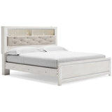 Altyra King Panel Bookcase Bed with Dresser in White - PKG009436