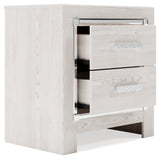 Altyra King Upholstered Storage Bed with Mirrored Dresser and Nightstand in White from Ashley - Luna Furniture