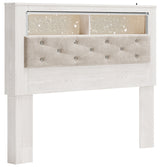 Altyra Queen Bookcase Headboard Bed with Dresser in White - PKG009478