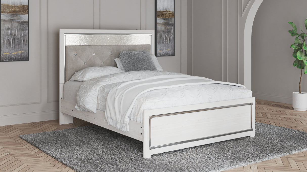 Altyra Queen Panel Headboard Bed with Dresser in White - PKG009466