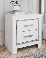 Altyra Queen Upholstered Storage Bed with Mirrored Dresser and Nightstand in White from Ashley - Luna Furniture