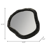 Alum,14",hammered Outlined Mirror,matte Black - 17465