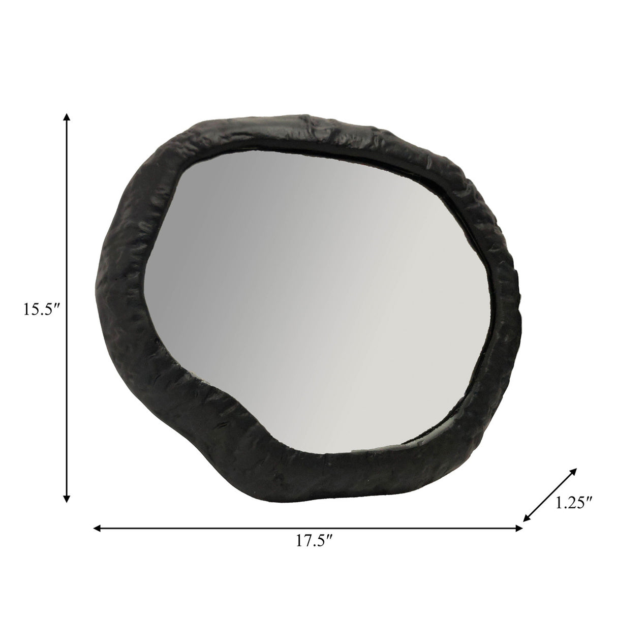 Alum,18",hammered Outlined Mirror,matte Black - 17466