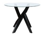 Amalie 48 inch Round Glass Top Table, Black from Steve Silver - Luna Furniture