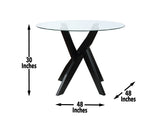 Amalie 48 inch Round Glass Top Table, Black from Steve Silver - Luna Furniture