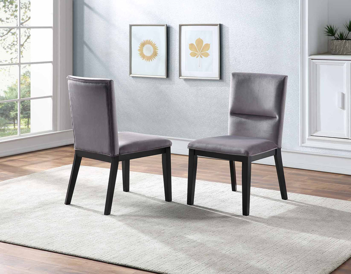 Amalie Side Chair, Grey Velvet, Set of 2 - AL4848SG