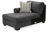 Ambee 3-Piece Sectional with Ottoman in Slate - PKG010934