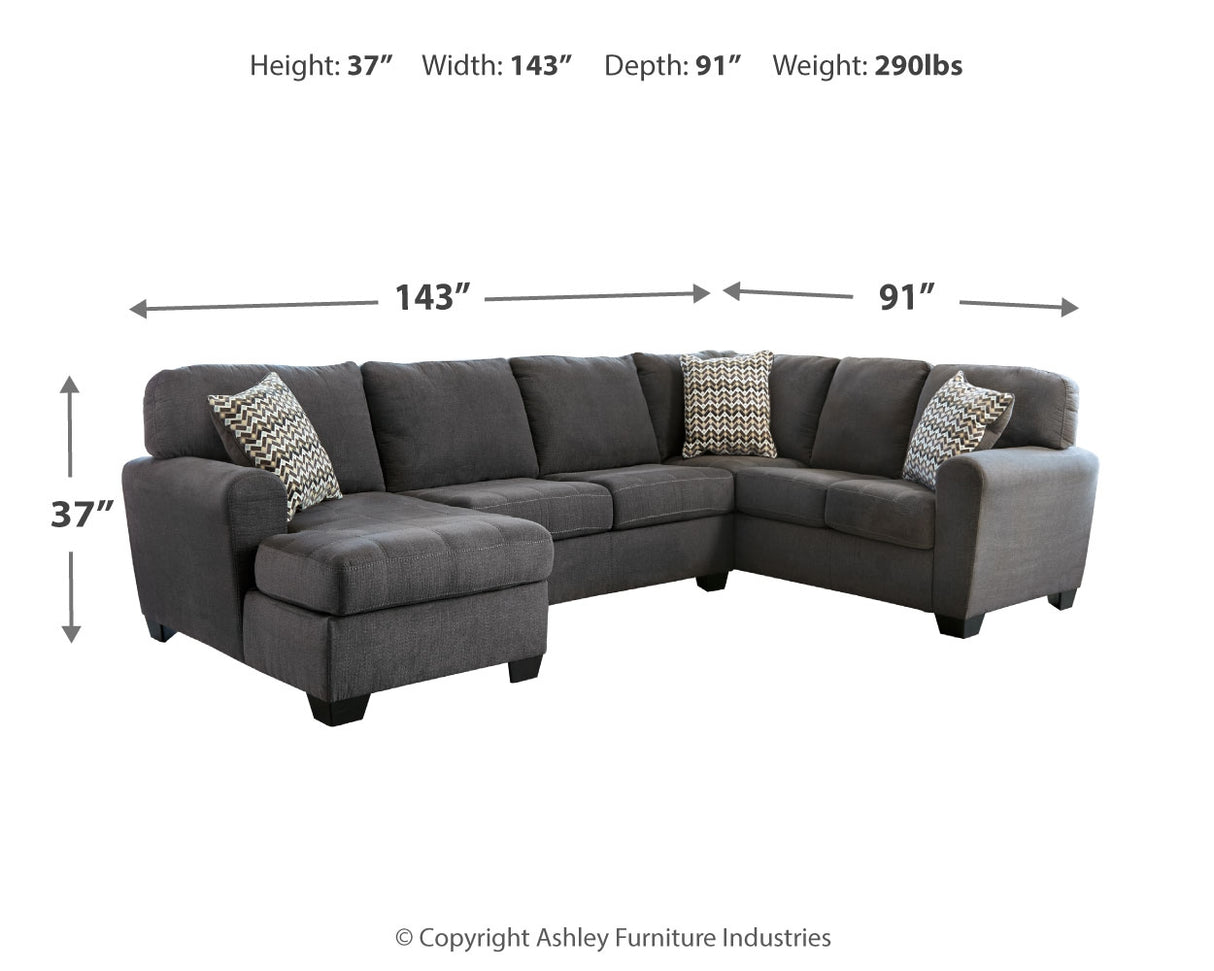 Ambee 3-Piece Sectional with Ottoman in Slate - PKG010934