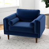 Amber Lounge Chair (Navy Blue Velvet) - LCH00300501