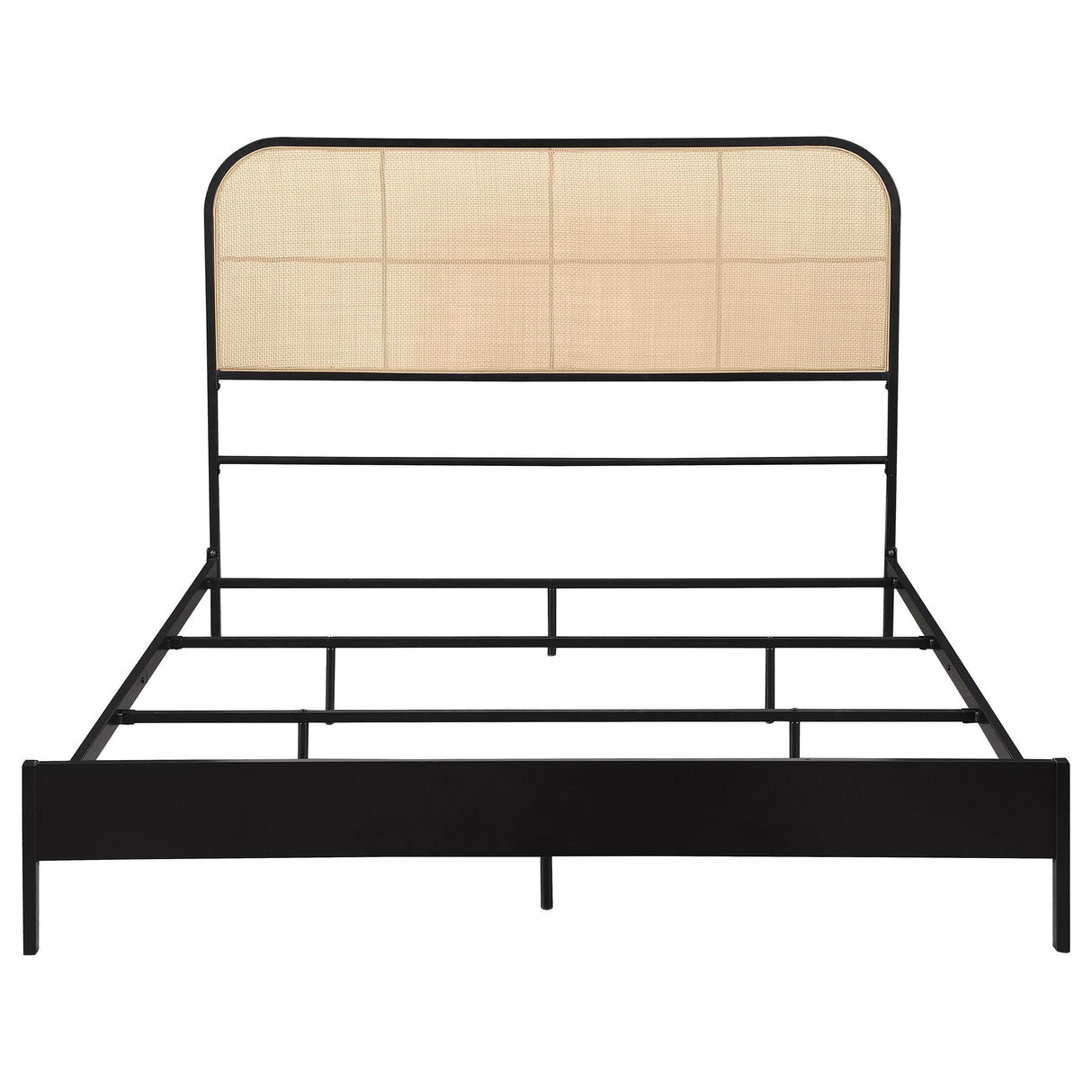 Amherst Radio Weave Rattan Metal Eastern King Bed Black from Coaster - Luna Furniture