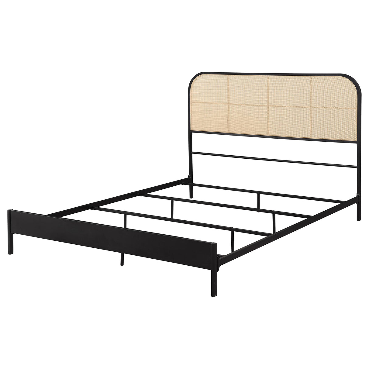 Amherst Radio Weave Rattan Metal Eastern King Bed Black from Coaster - Luna Furniture