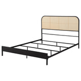 Amherst Radio Weave Rattan Metal Eastern King Bed Black from Coaster - Luna Furniture