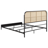 Amherst Radio Weave Rattan Metal Eastern King Bed Black from Coaster - Luna Furniture