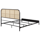 Amherst Radio Weave Rattan Metal Eastern King Bed Black from Coaster - Luna Furniture