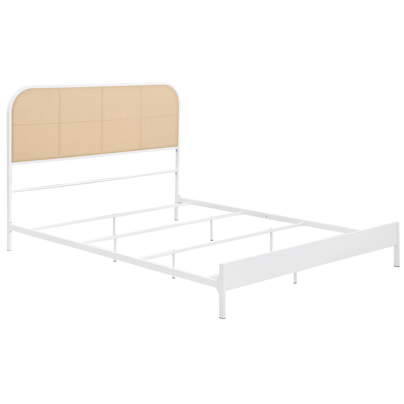 Amherst Radio Weave Rattan Metal Eastern King Bed White from Coaster - Luna Furniture