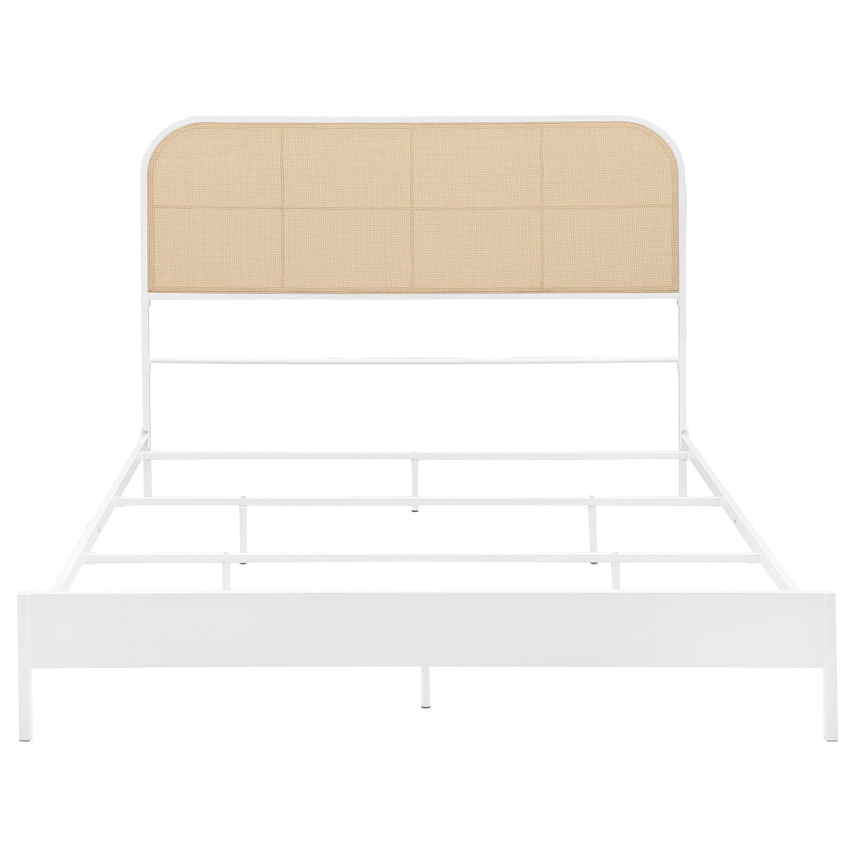 Amherst Radio Weave Rattan Metal Eastern King Bed White from Coaster - Luna Furniture