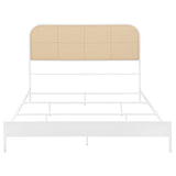 Amherst Radio Weave Rattan Metal Eastern King Bed White from Coaster - Luna Furniture