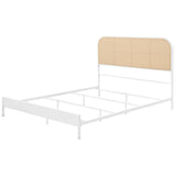 Amherst Radio Weave Rattan Metal Eastern King Bed White from Coaster - Luna Furniture