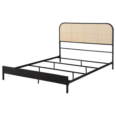 Amherst Radio Weave Rattan Metal Queen Bed Black from Coaster - Luna Furniture